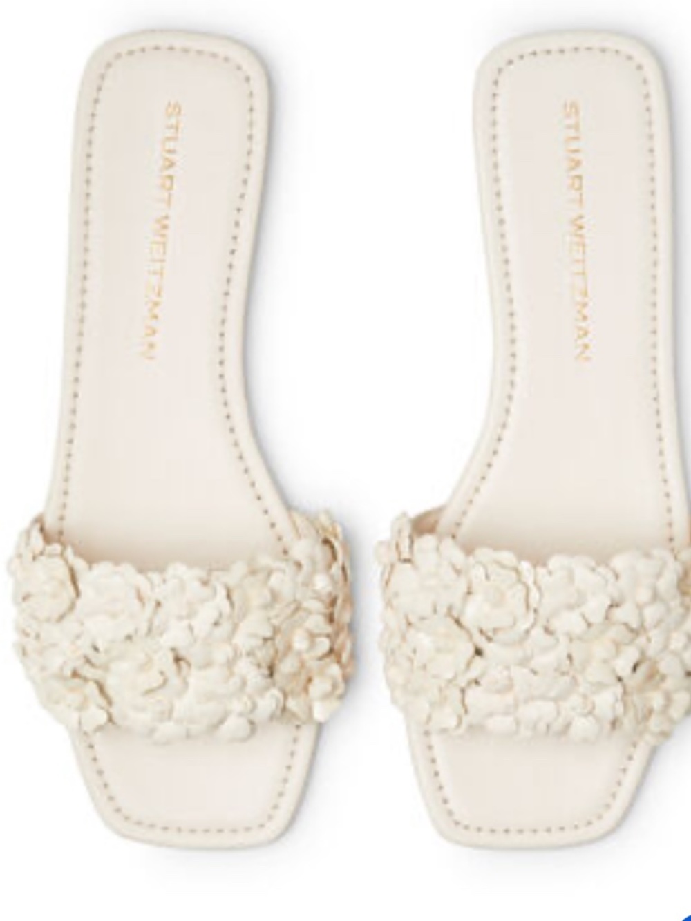 Stuart Weitzman Meadow Flat Slide Sandal in the color Seashell